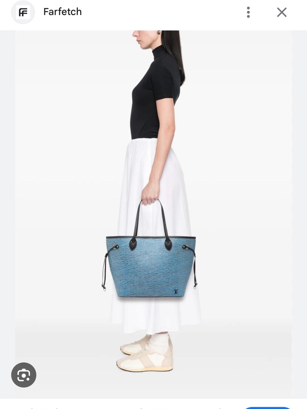 Louis Vuitton Blue Epi Leather Neverfull MM Tote with Black Handles
